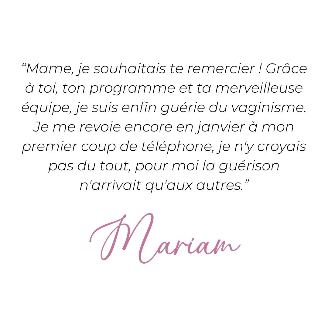 temoignage guerison vaginisme mariam